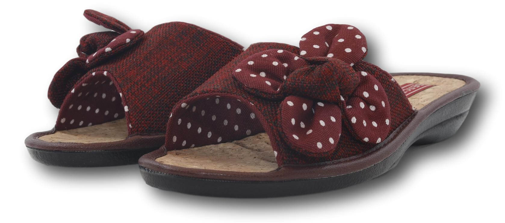 

Женские тапочки с бантом на пробковой стельке БЕЛСТА B1005 красные