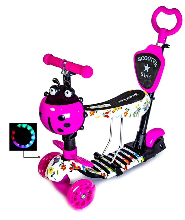 

Самокат Scooter "Божья коровка" 5in1. Butterfly (многофункциональный)