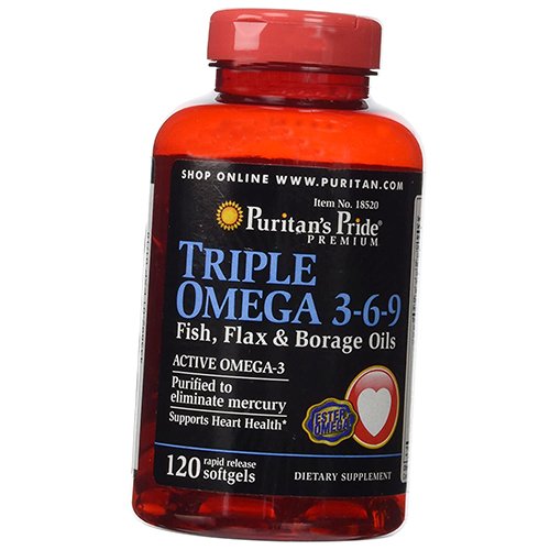 

Омега 3 6 9, Triple Omega 3-6-9, Puritan's Pride 120гелкапс (67367020)