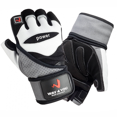 

Перчатки для фитнеса и тяжелой атлетики с напульсником w-1053 Way4you M Черно-белый (07421014)