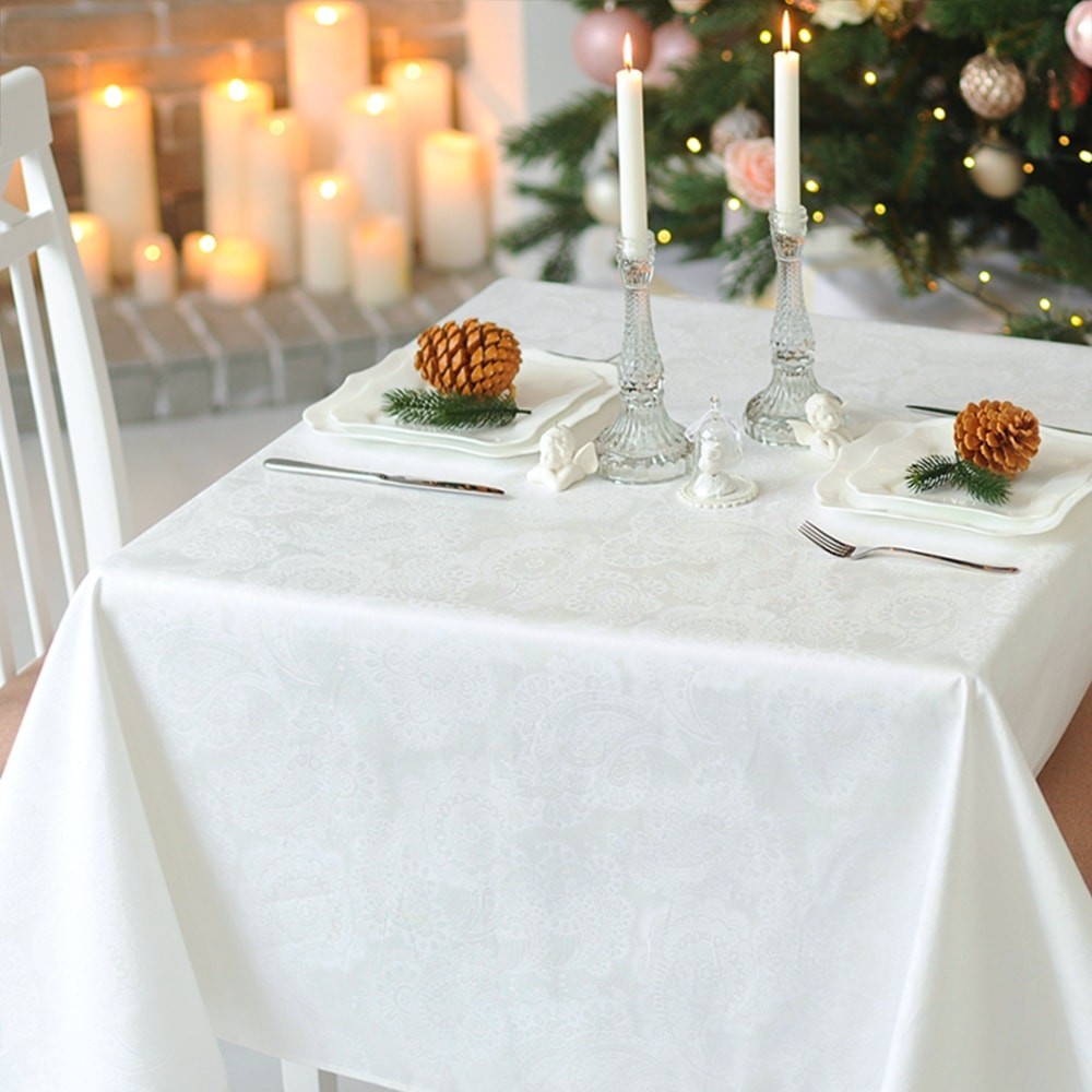 

Скатерть Lodex Akril White 155*300 водоотталкивающая