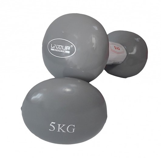 

LiveUp Гантели Vinyl Egg Head 5кг пара Серый (56396050)