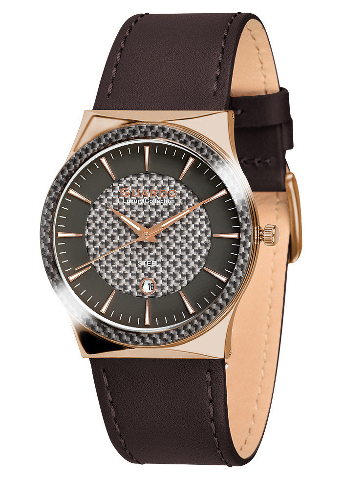 

Часы женские Guardo S3186-4 темно-коричневые