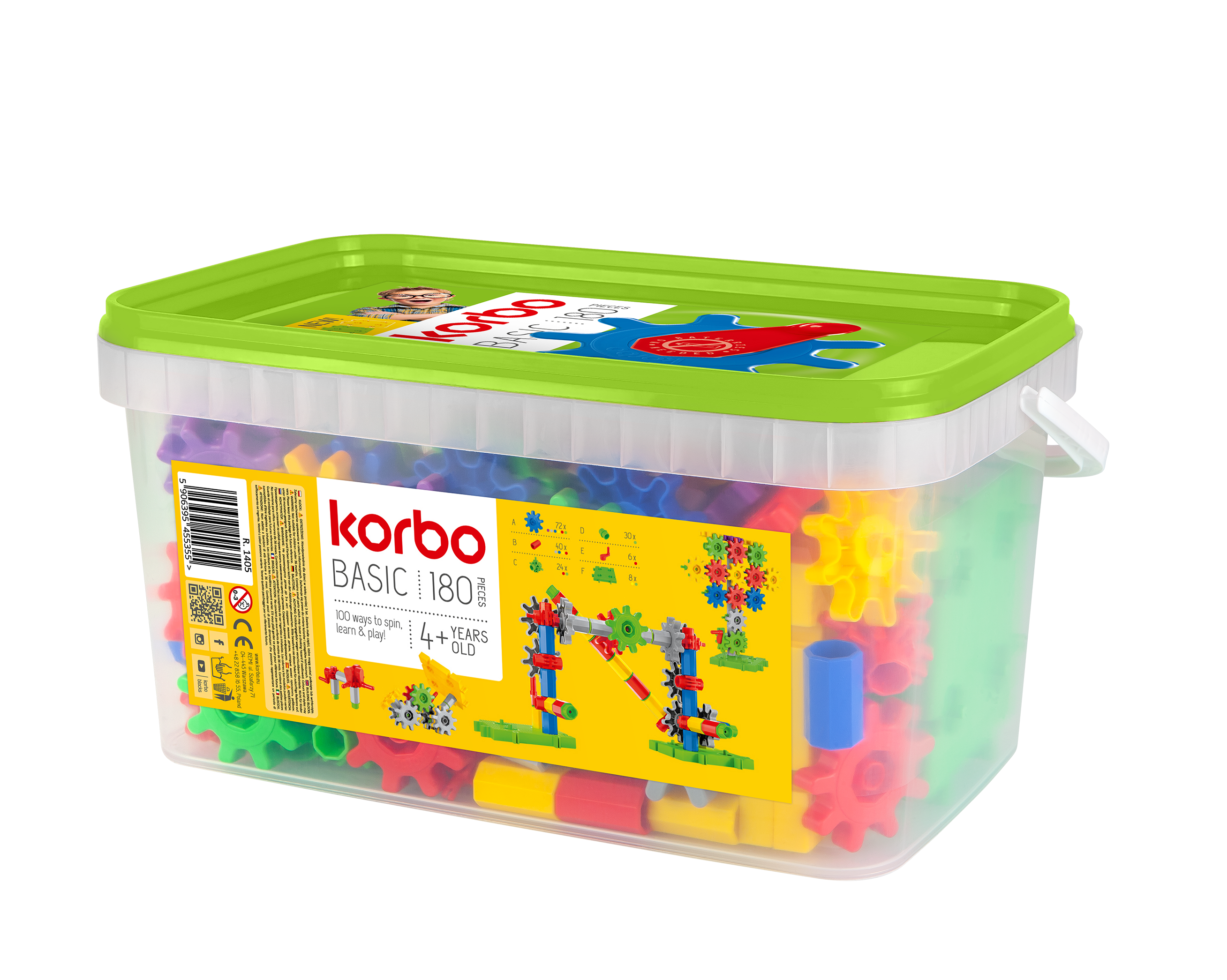 

Конструктор KORBO Basic 180 деталей (ПФ-18654)