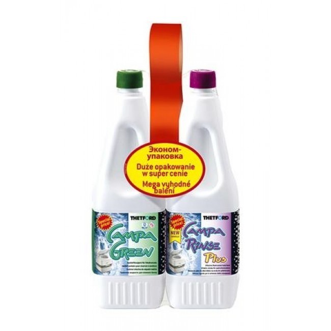 

Набор жидкости для биотуалета, Campa Green + Campa Rinse Plus, Thetford Duopack, 2x1,5 л