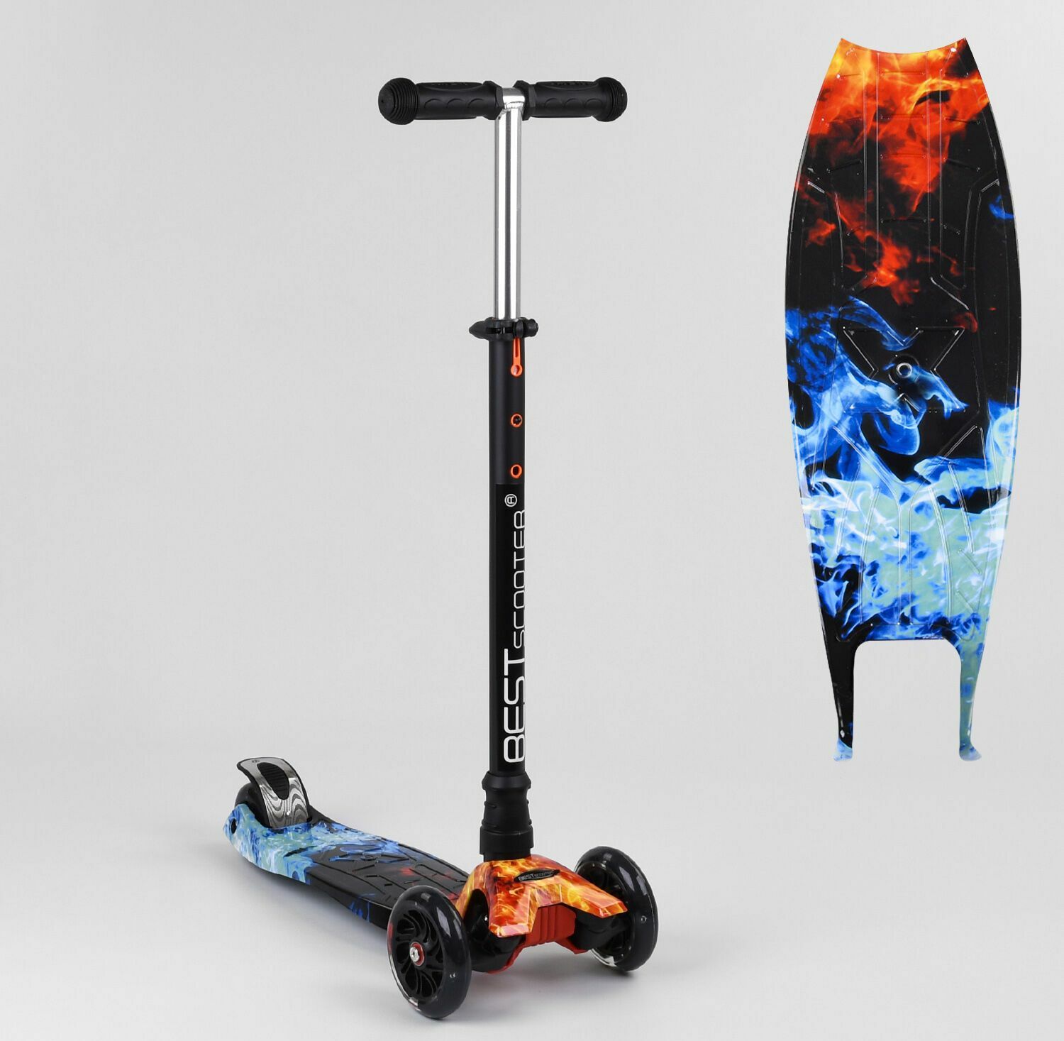 

Детский трехколесный самокат MAXI Best Scooter со светящимися колесами (779-1517)