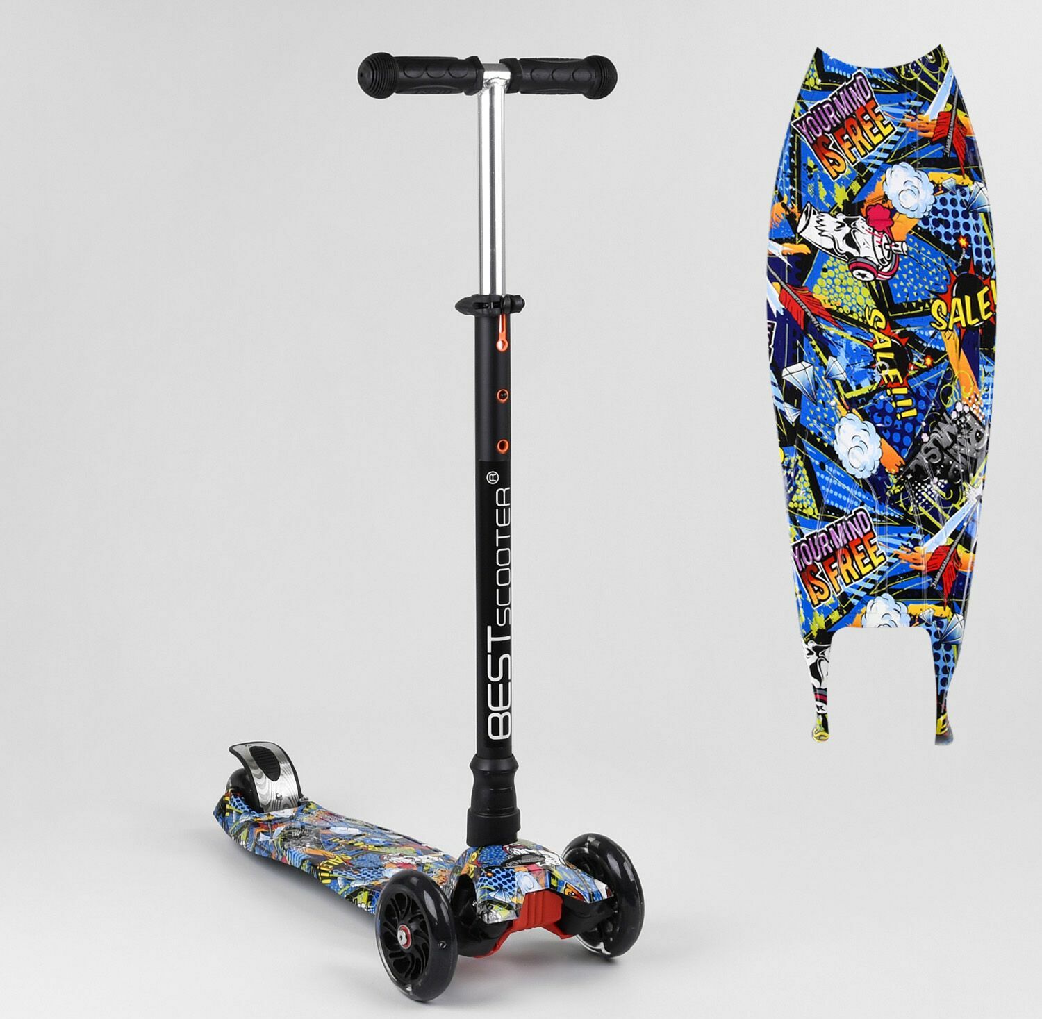 

Детский трехколесный самокат MAXI Best Scooter со светящимися колесами (779-1540)