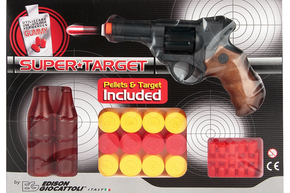 

Игрушечный пистолет Edison Giocattoli Supertarget-L 19см + мишени + пульки, 480/21, (W100122)