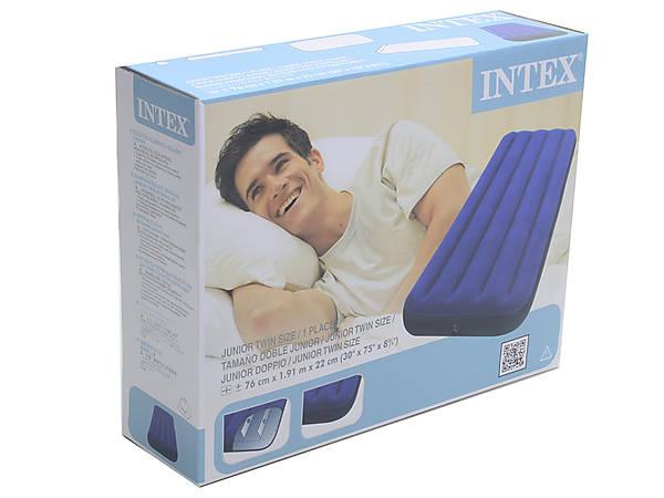 

Intex Надувной матрас 68950 синий, 76х191х22см