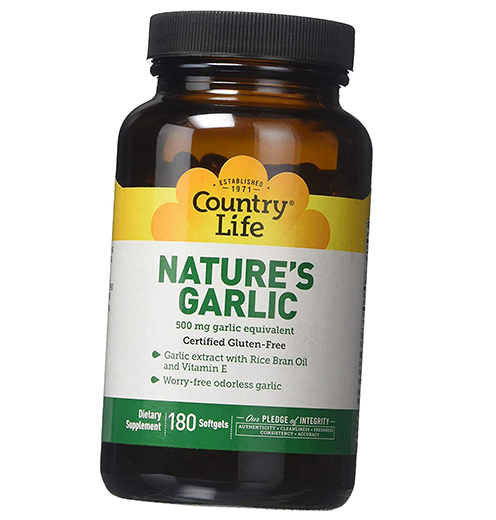 

Экстракт масла чеснока без запаха, Nature's Garlic 500, Country Life 180гелкапс (71124004)