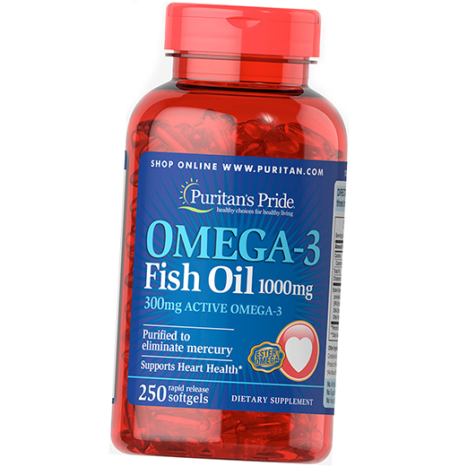 

Омега 3, Omega-3 Fish Oil 1000, Puritan's Pride 250гелкапс (67367007)