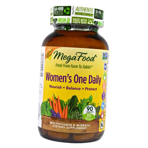 

Мультивитамины для женщин, Women's One Daily, Mega Food 90таб (36343005)