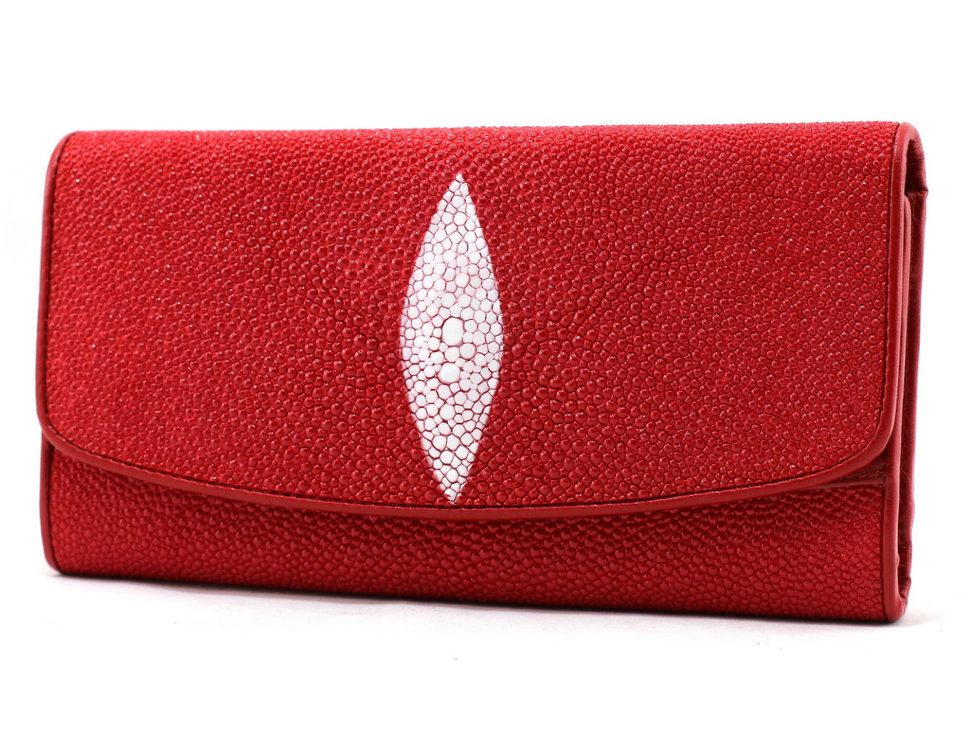 

Кошелек женский из кожи ската (NST52 red) красный