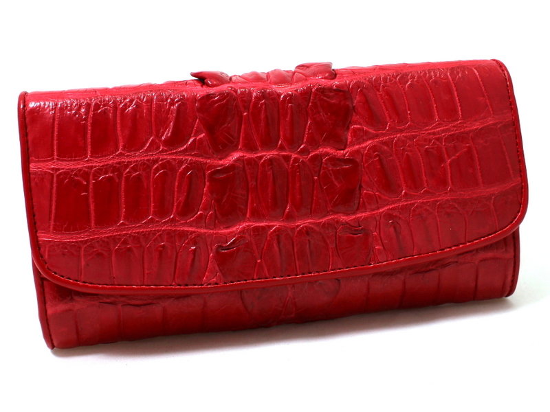 

Женское портмоне из кожи крокодила (N TLC 05H red) красный
