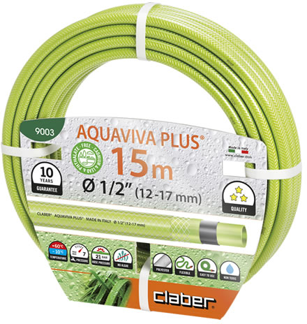 Акція на Шланг поливочный Claber Aquaviva Plus 1/2" 15 м Салатовый (90030000) від Rozetka UA