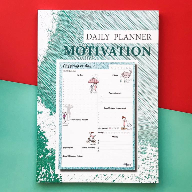 

Ежедневник с отрывными листами Daily My perfect day Мотивирующий LifeFLUX А5 62 листа Бирюзовый (LFDAEPTU015)