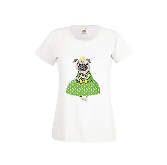 

Футболка Fruit of the loom Мопсик  белая (D130, Футболка Fruit of the loom Мопсик S белая (D130)