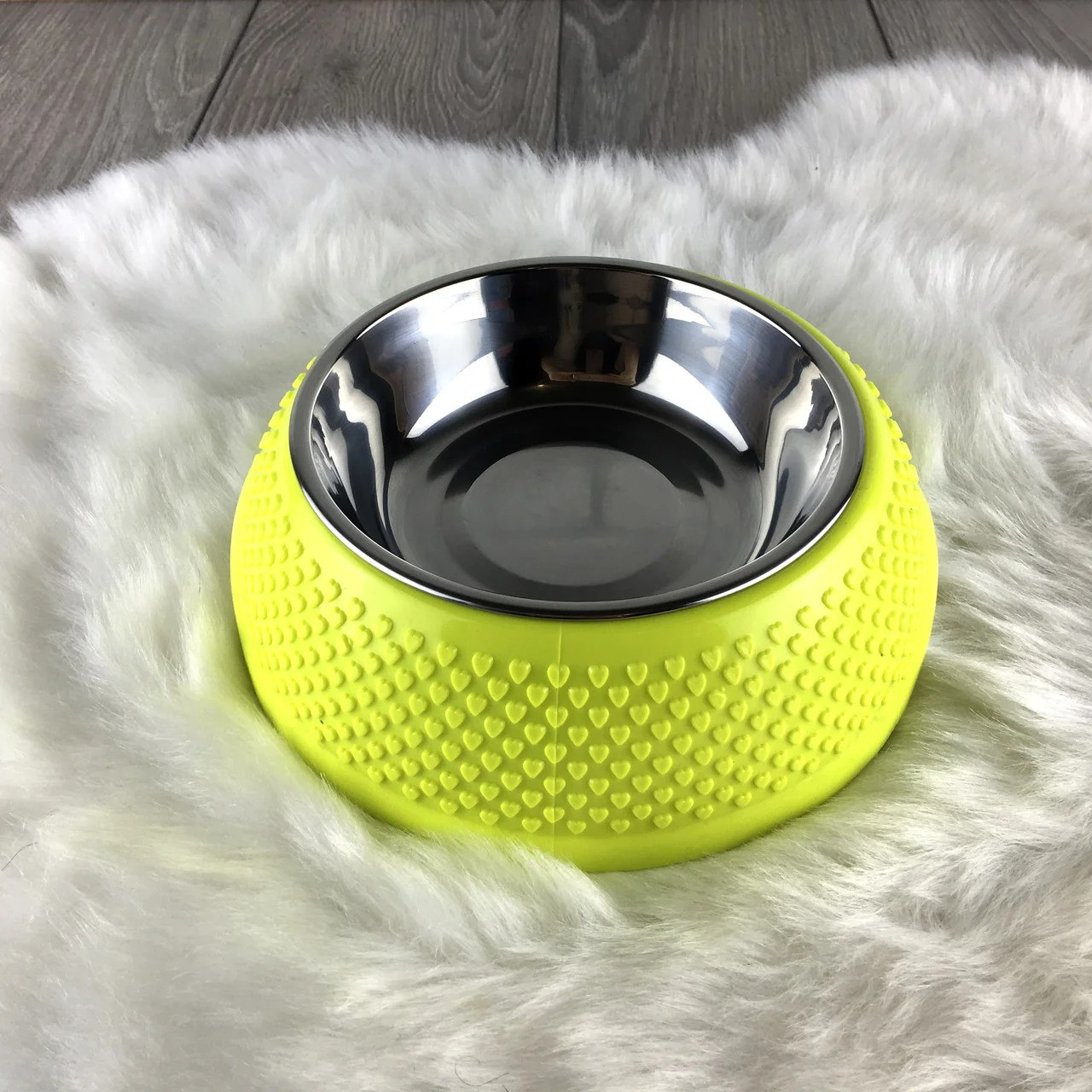 

Миска для собак металлическая на пластиковой подставке DogClub Love 250ml Light Green