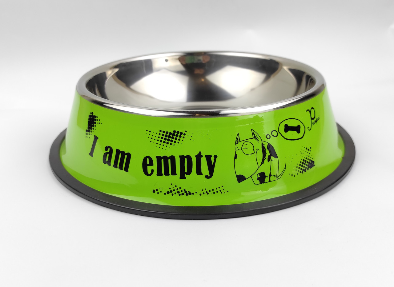 

Миска для собак металлическая DogClub Print 800ml Салатовый
