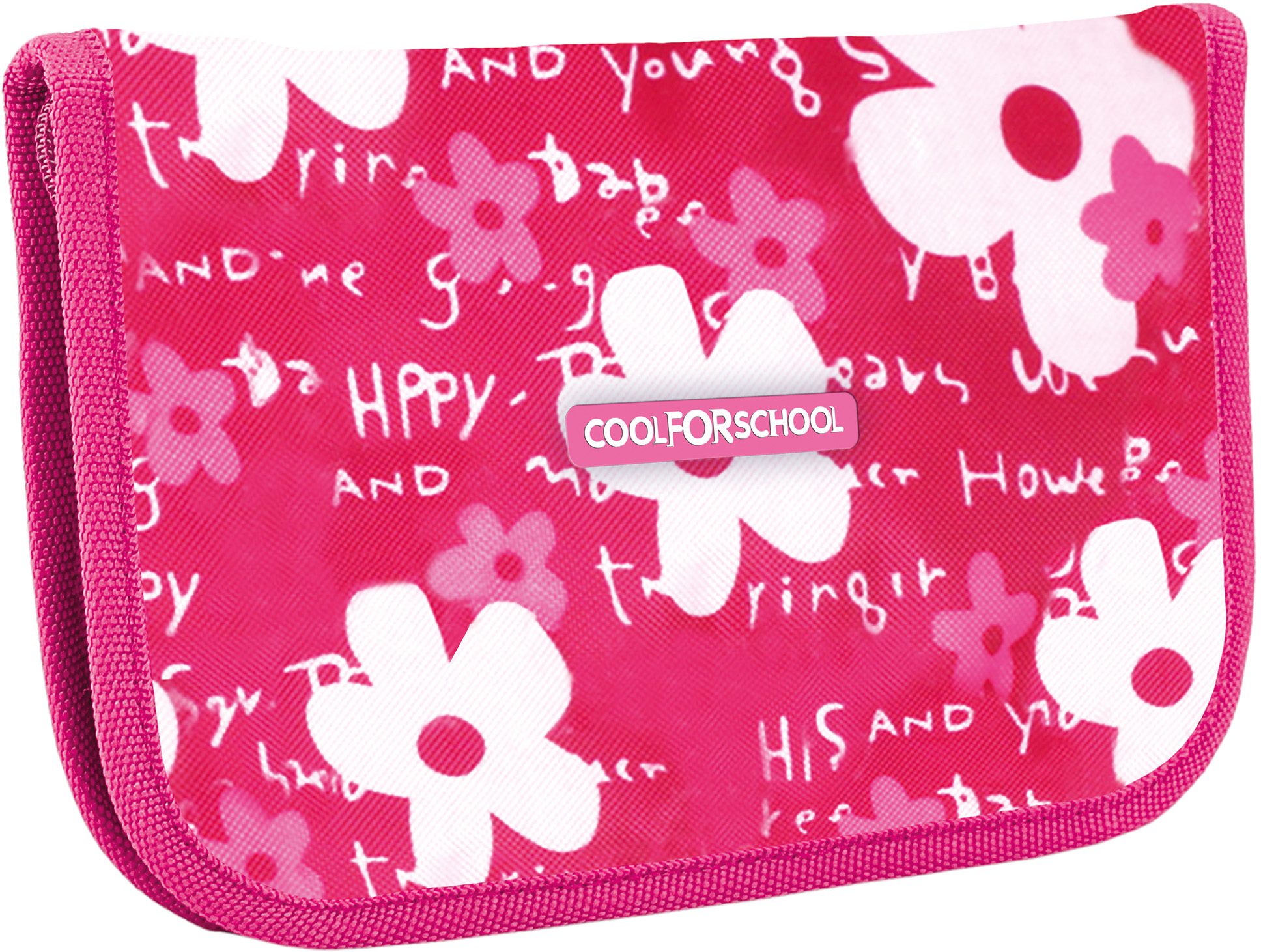 

Пенал Сool For School Flowers 1 отделение 1 отворот Розовый (CF86604)