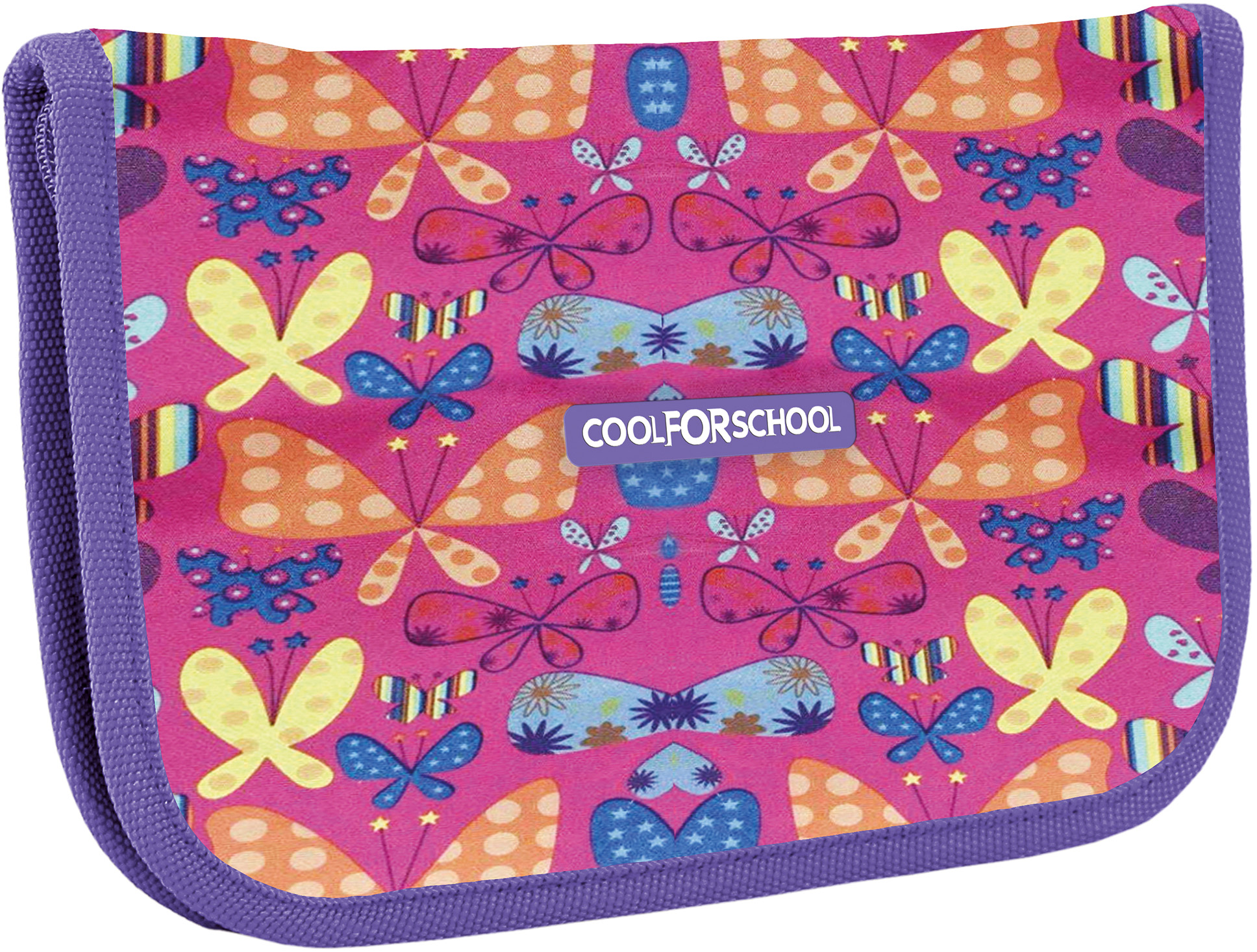 

Пенал Сool For School Butterflies 1 отделение 2 отворота Розовый (CF86608)