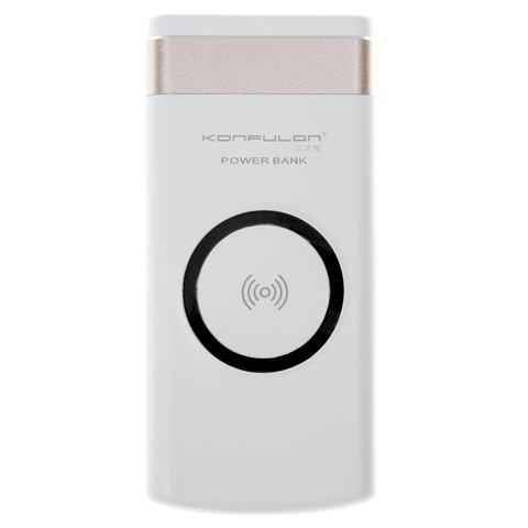 

УМБ внешний аккумулятор Konfulon M11W с функцией Wireless Charge, 10 000 mAh 2USB/1A/2.1A. Белый с золотом