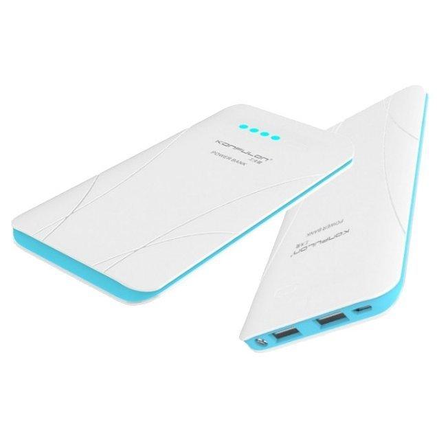 

УМБ внешний аккумулятор Powerbank Konfulon Edge II 10000mAh. Белый с голубым