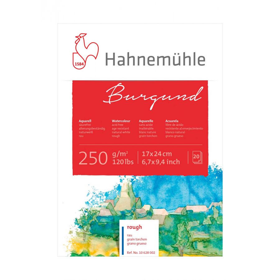 

Блок для акварели Hahnemuhle Burgund 20л 250г 17х24см СР