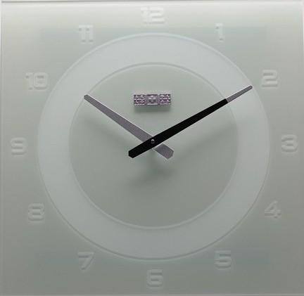 

Оригинальные настенные часы 40х40 см Sklo+Glas CLASSIC с цифрами белые [Стекло, Открытые]