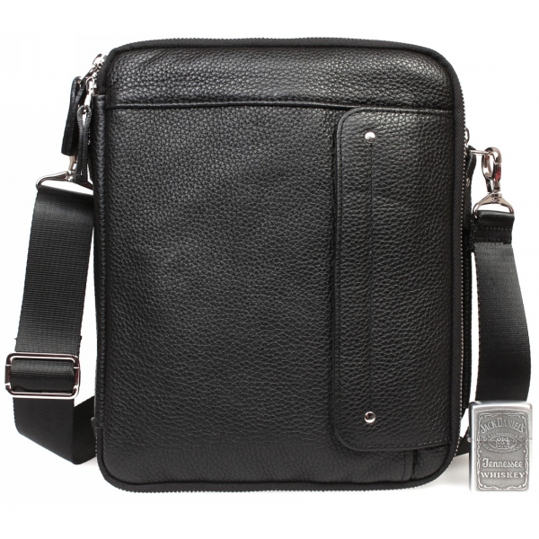 

Многофункциональная кожаная мужская сумка с отделением для планшета CasualStyle SM-4428 черная