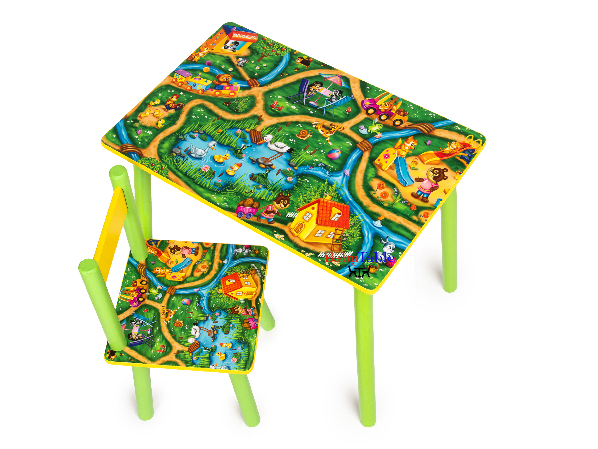 

Детский столик BabyTable Городок с 1 стульчиком