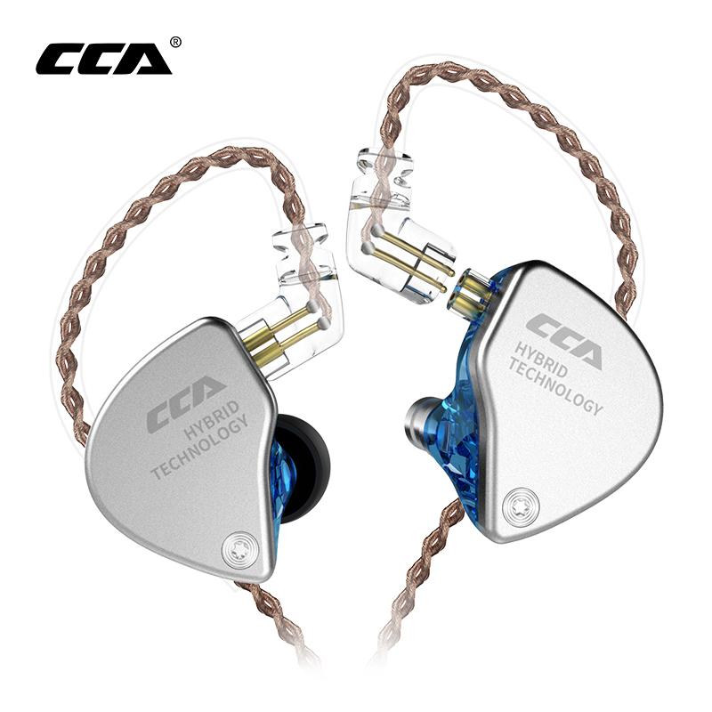 

Наушники проводные KZ CCA - CA4 Mic гибридные Original Серый с голубым (1025)