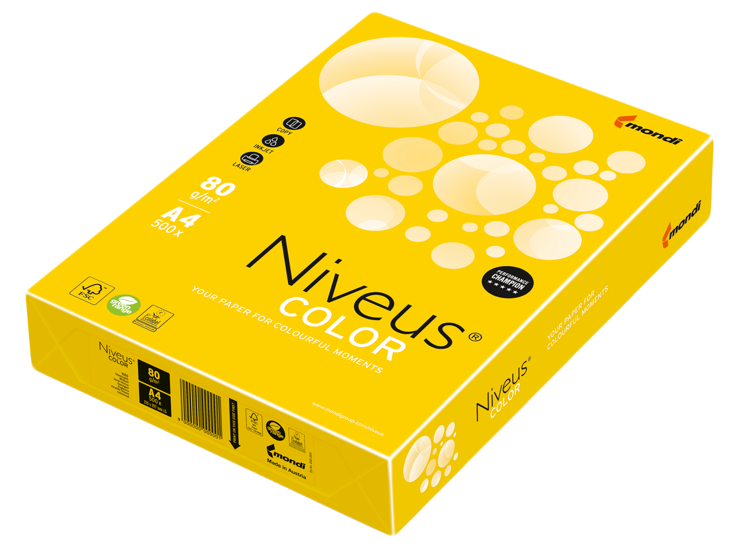 

Бумага офисная Niveus A4 80 г/м2 интенсив 500 листов Горчичный (9003974460703)