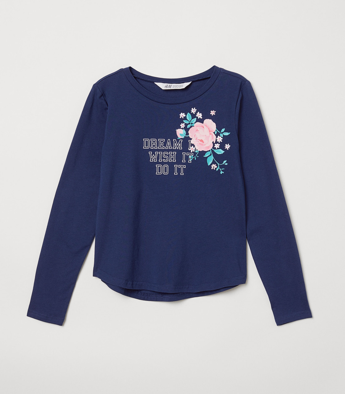 

Реглан с розой для девочки H&M Размер 134-140 синий 06266155