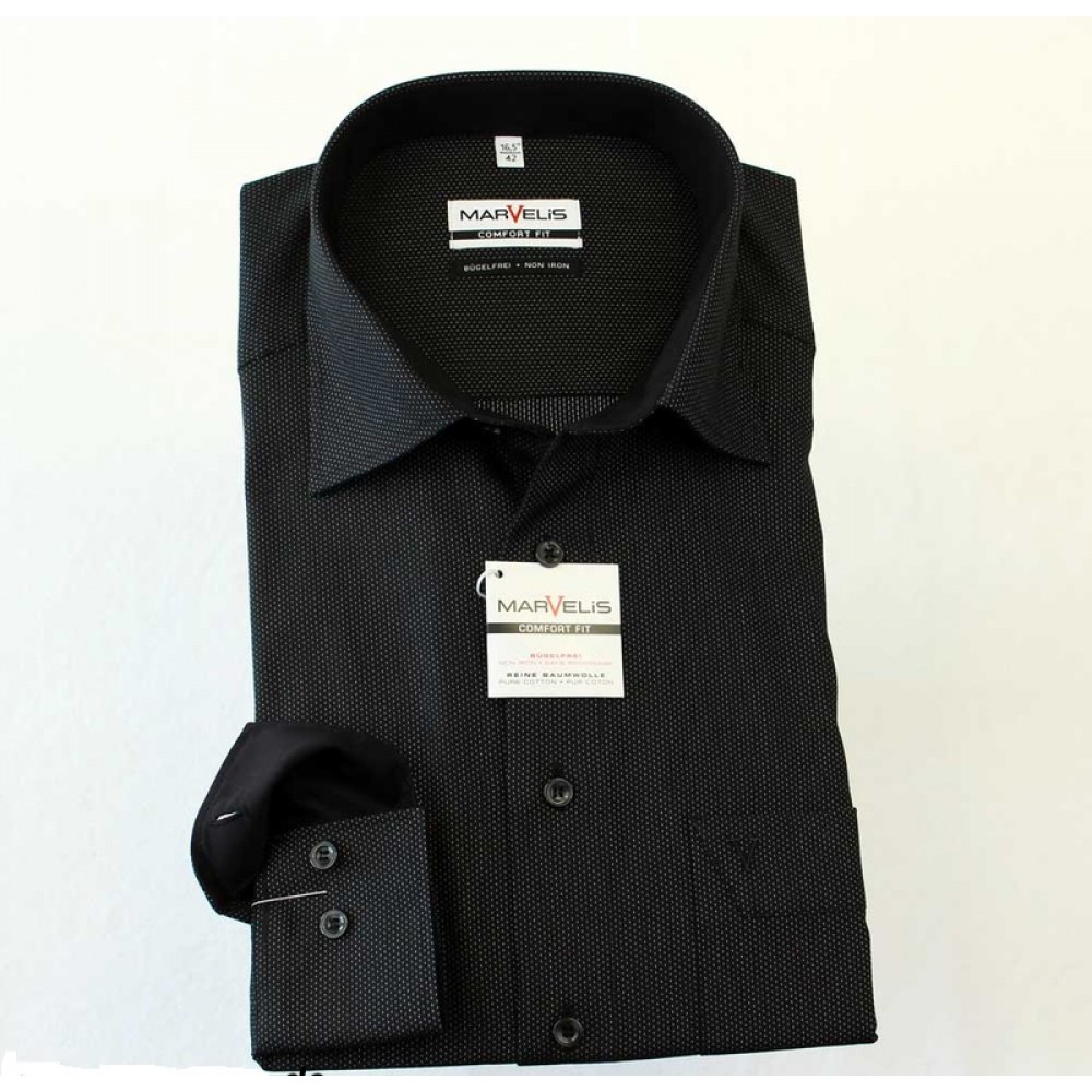 

Рубашка мужская Marvelis Comfort Fit 2924-64-68 черная, Размер 5XL