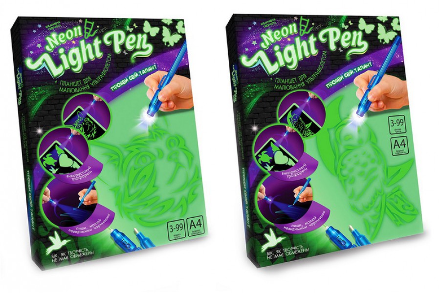 

Набор Danko Toys Neon Light Pen, Рисуй светом A4