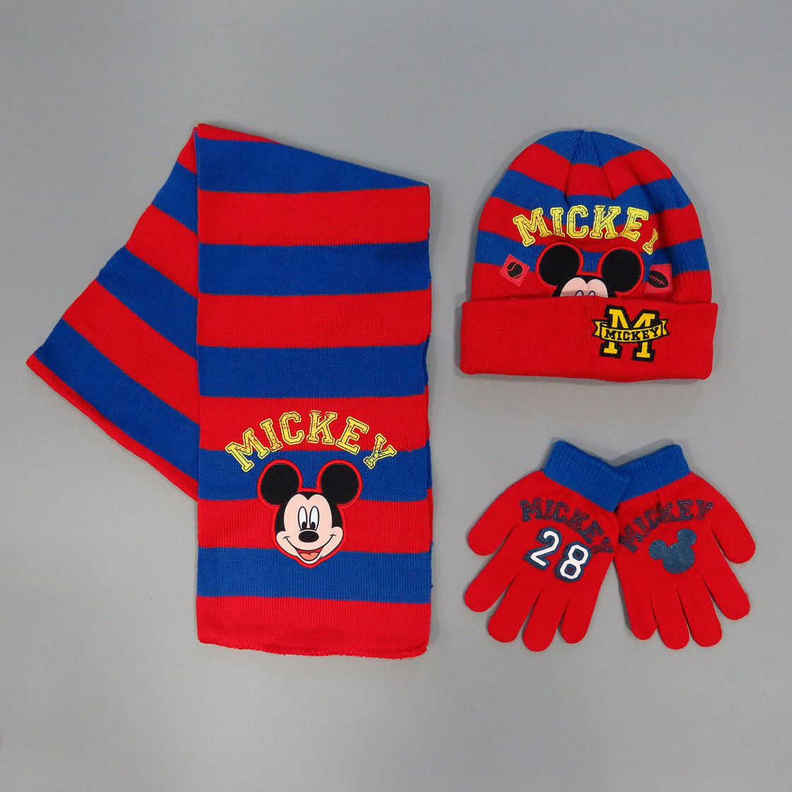

Набор Mickey Mouse Disney (шапка + шарф + перчатки) для мальчика 48-54 см Красный с синим 17145