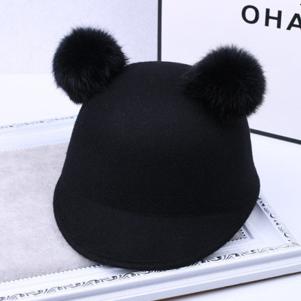 

Шляпа с мехом кролика Fashion kids для девочки 52 см Черная 17282