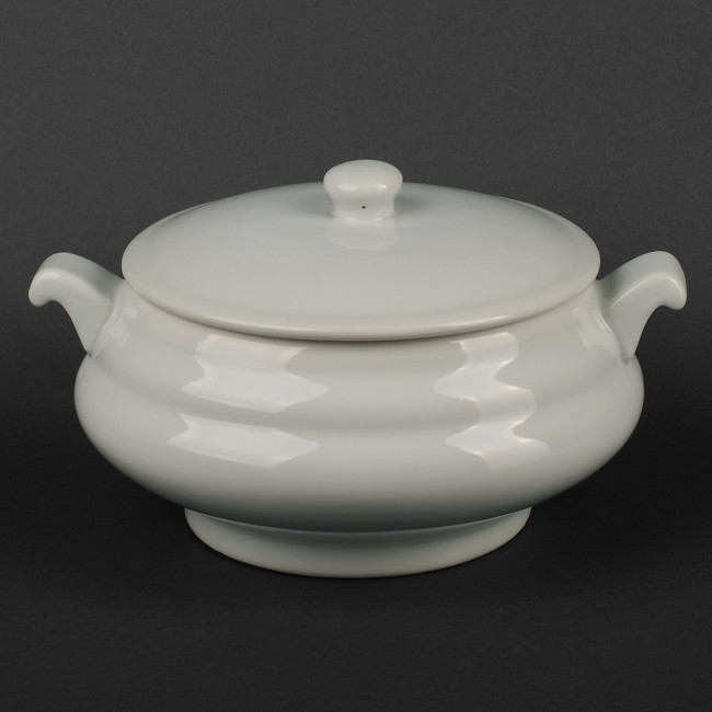 

Супница с крышкой, 2л, белая, фарфор, фигурная, Хозяюшка UA