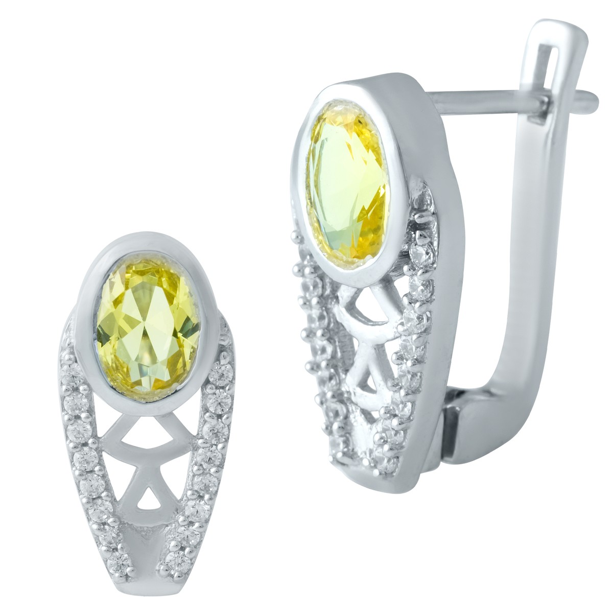 

Серебряные серьги SilverBreeze с цитрином nano