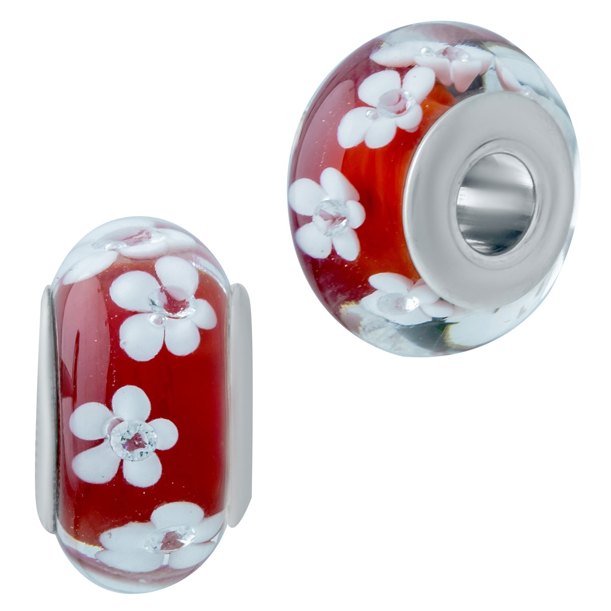 

Серебряный шарм SilverLine с стеклом Мурано
