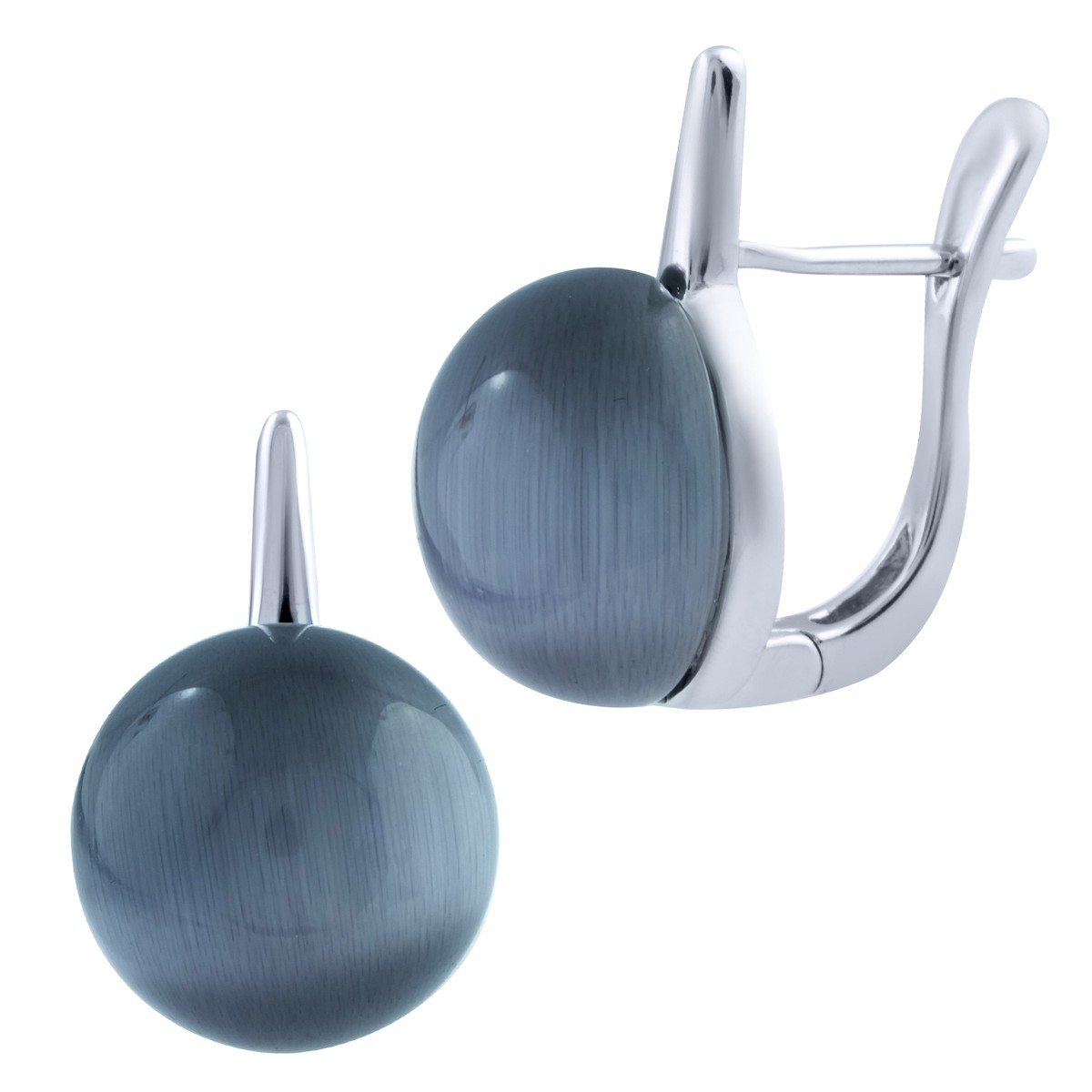 

Серебряные серьги SilverBreeze с кошачим глазом