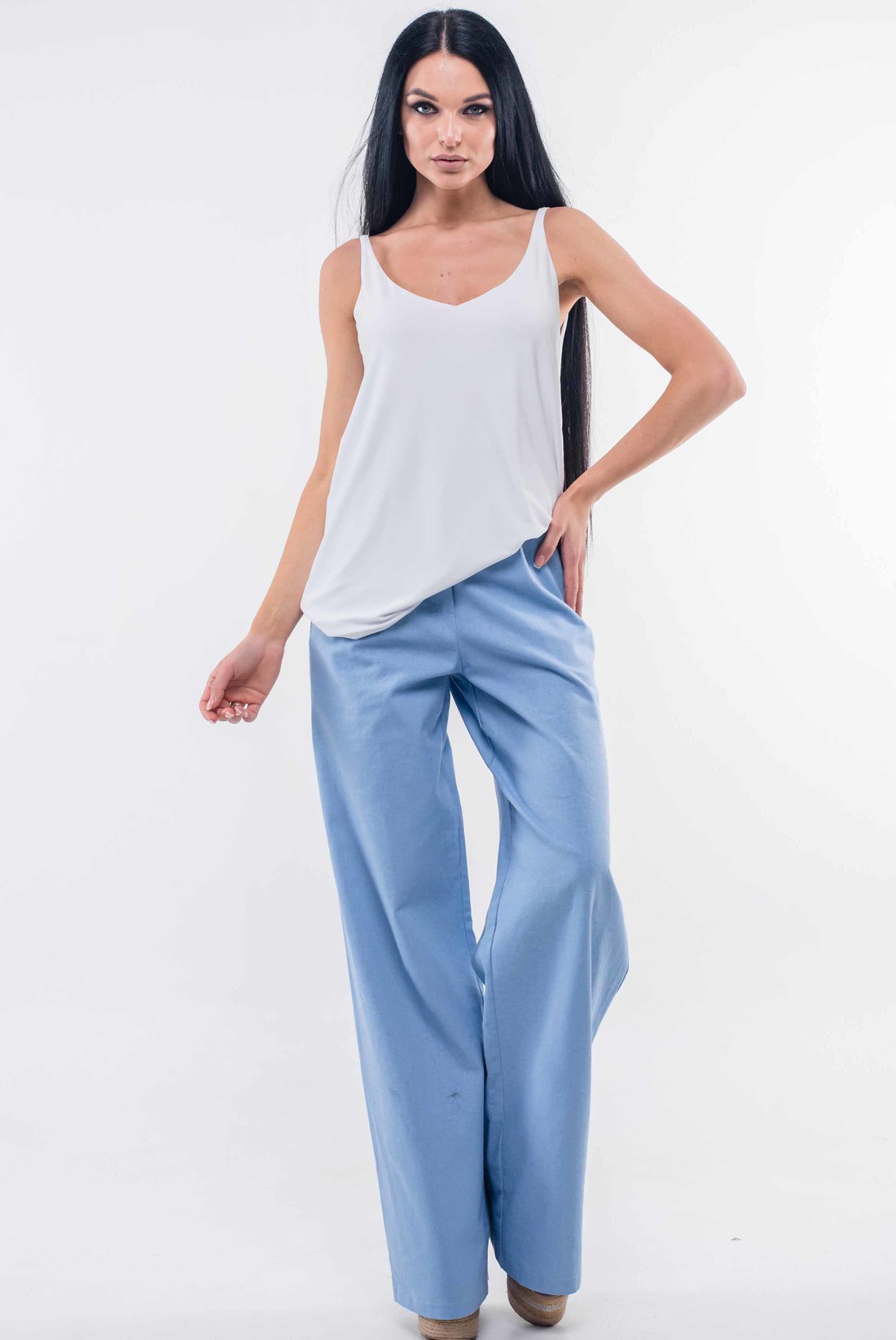 

Брюки Ри Мари Шер-Лён БР 14.1-51/18  голубой, Брюки Ри Мари Шер-Лён БР 14.1-51/18 46 голубой