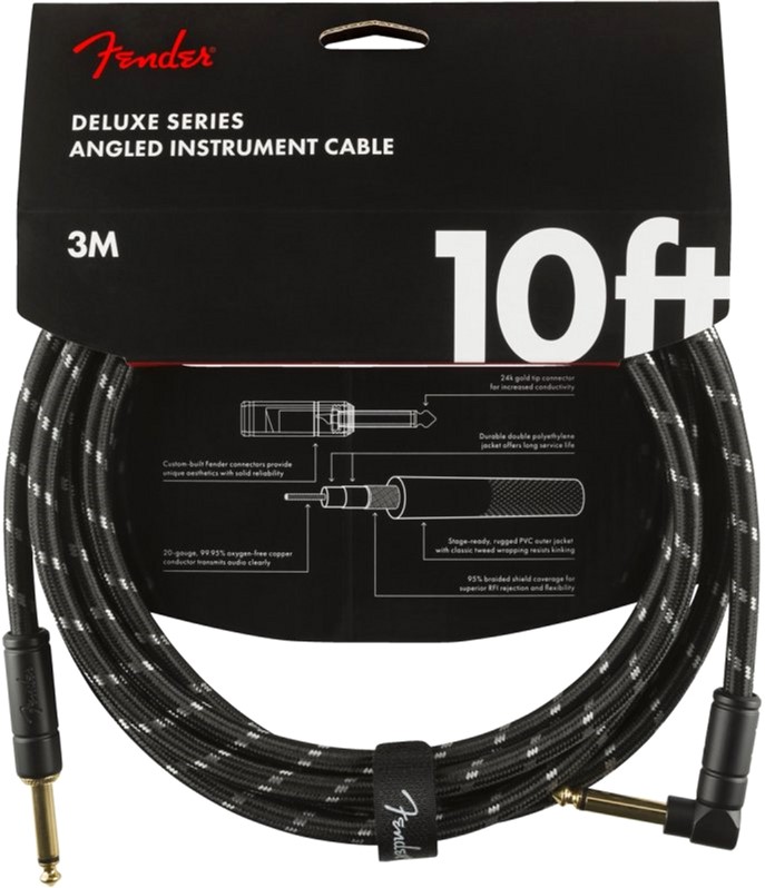 

Инструментальный кабель Fender Cable Deluxe Series 10 ft 3 м Angled Black Tweed (228464)