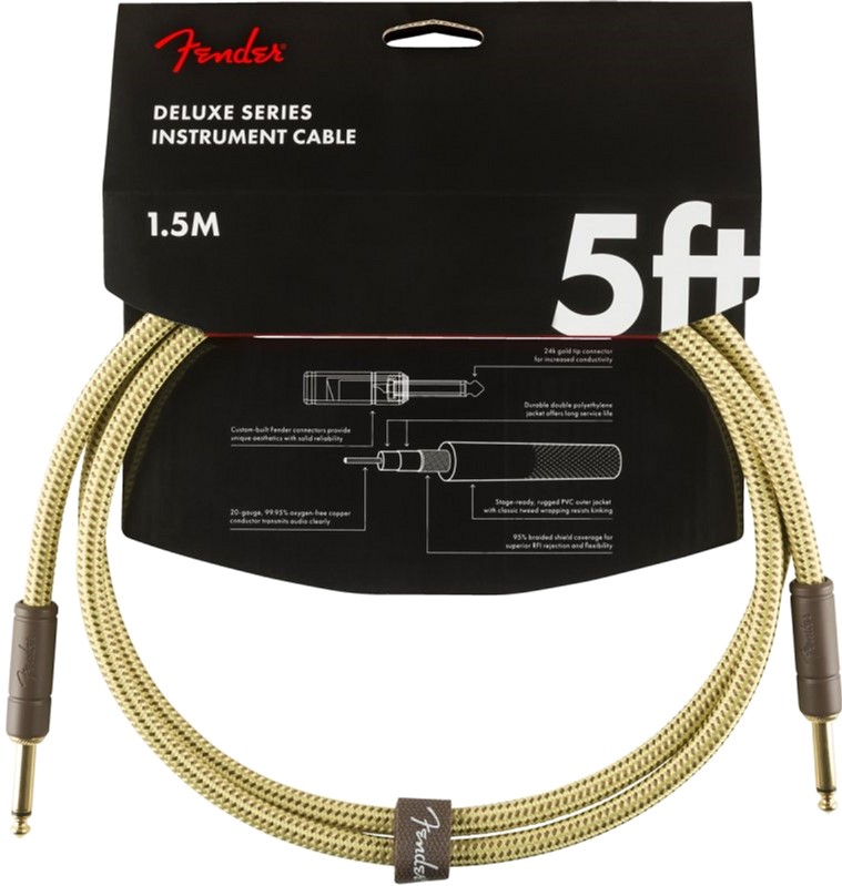 

Инструментальный кабель Fender Cable Deluxe Series 5 ft 1.5 м Tweed (228421)