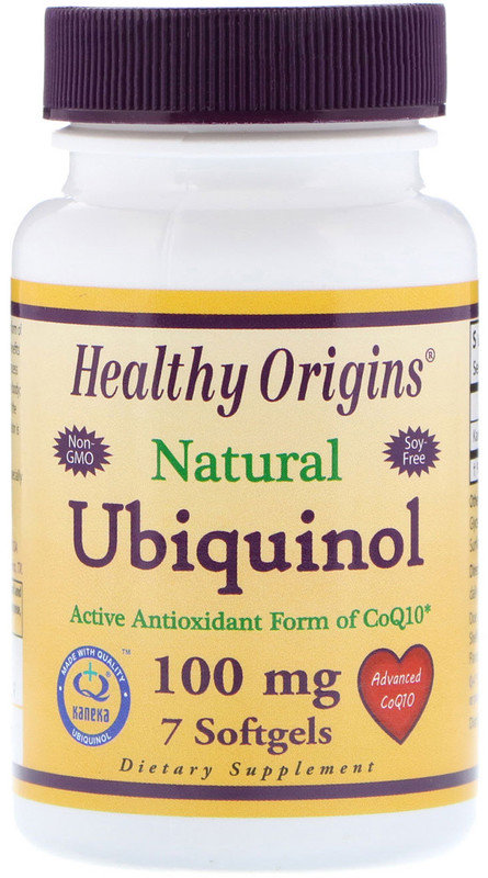 

Натуральные добавки Healthy Origins Ubiquinol 100 mg 7 caps Убихинол