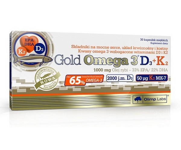 

Жирные кислоты Olimp Gold Omega 3 65% D3 + К2 30 капсул (798001)