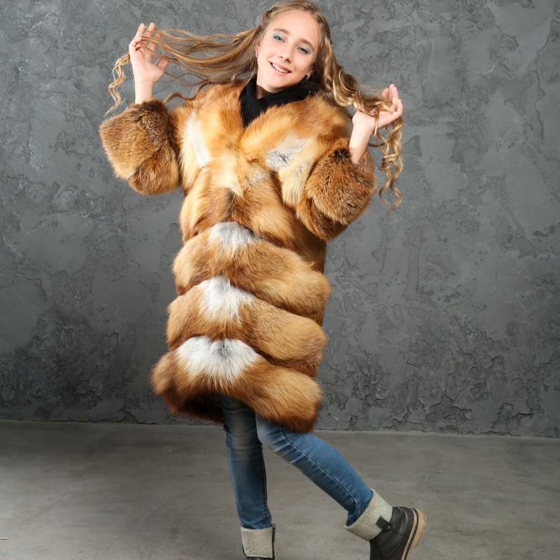 

Шуба детская из лисы Miss Lora Маргарита One Size (856)