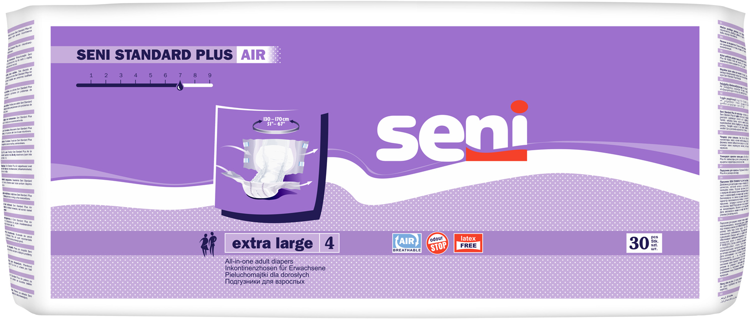 Акція на Подгузники для взрослых Seni Standard Plus Air extra large 30 шт (5900516693695) від Rozetka UA