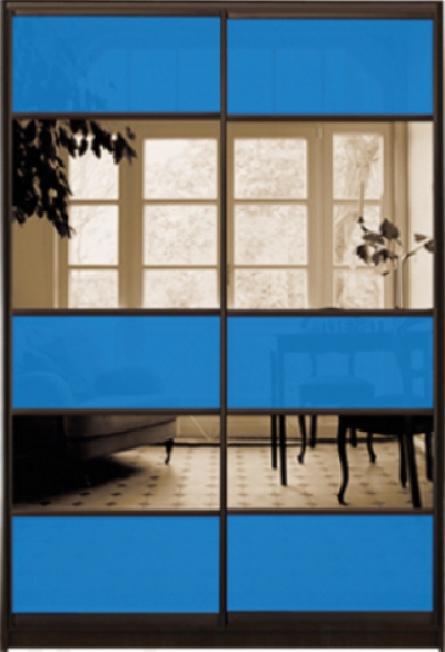 

Шкаф купе Luxe Studio Стандарт-3 Цветной комбинированный фасад-13 1200x2300x600 двухдверный